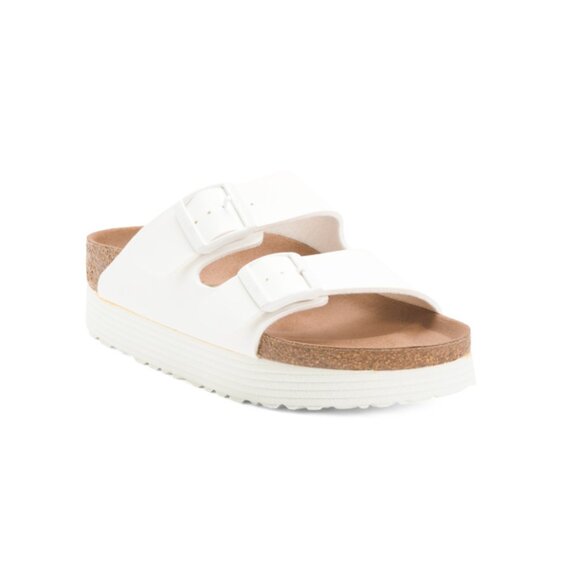 BIRKENSTOCK White Made In Portugal Arizona Platform Sandals - Picture 1 of 2